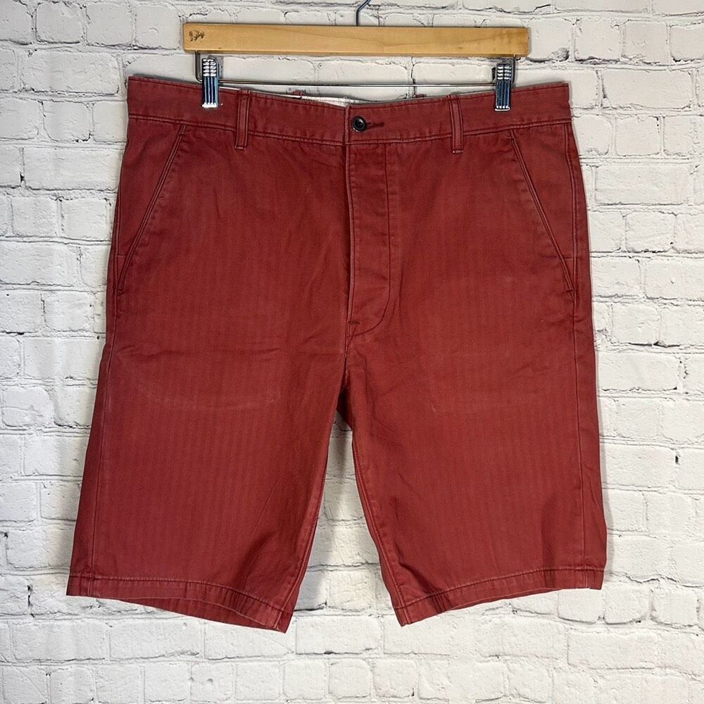 LEVI’S Mens Red Button Fly Cargo‎ Shorts size 36 White Tab Jorts Jean Shorts